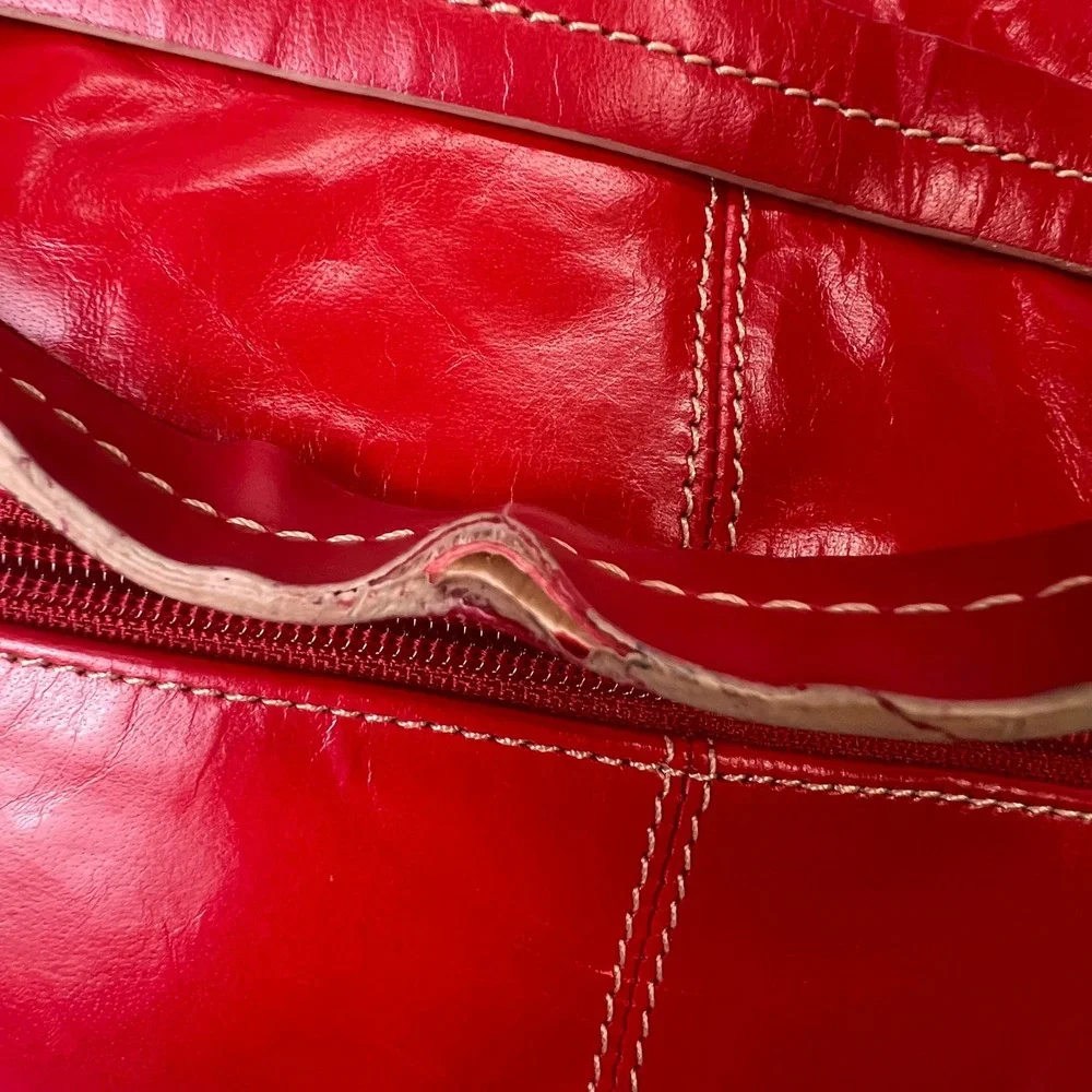 Kenneth Cole Reaction Red Leather Tote Bag Indie Sleaze Y2K Corporate Goth Retro
